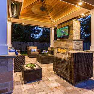 75 Beautiful Concrete Paver Patio with a Gazebo Pictures & Ideas ...