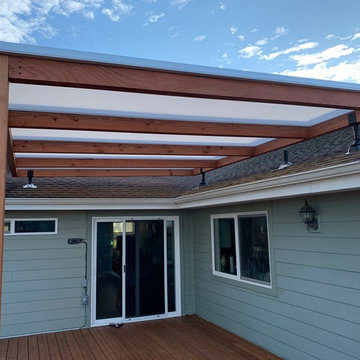 SkyLiftHardware.com - Patio Cover With L-Shaped Roof Line