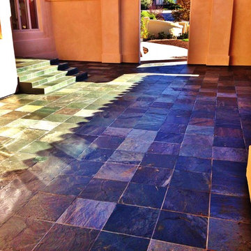Slate tile patio, Rancho Santa Fe