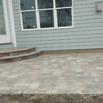 Small Paver Patio on a Winfield New Home Construction