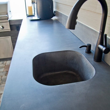 Smooth Finish Concrete Countertop w/ Integrated Sink