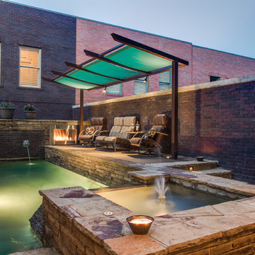 Southlake, TX - Brownstone Spa - Modern Outdoor Living