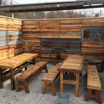 Spot Tavern Reclaimed Wood Fence and Tables