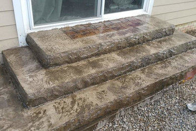 Stamped Concrete London Cobble Stone Patio & Custom Steps