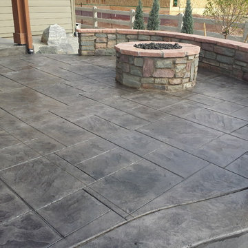 Stamped Concrete Patio & Firepit