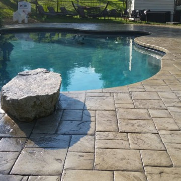 Stamped Concrete Pool Deck and Patio Sealed with AR350 by Foundation Armor