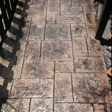 Stamped Concrete Sidewalk Entry to Pool