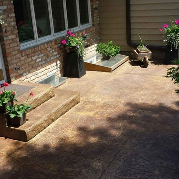 Stamped Concrete Steps and Patio