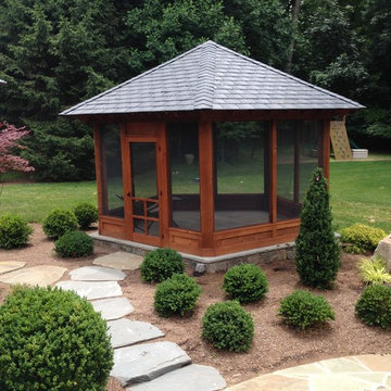 Stand-Alone Screened Porch on Stone Patio