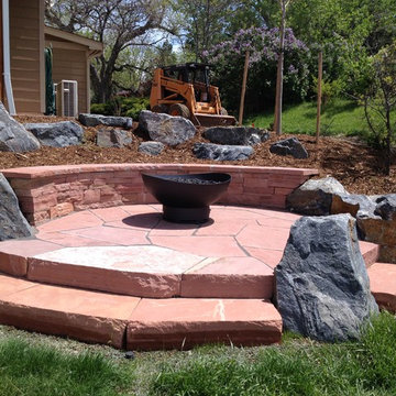 Steel Firepit with Seating