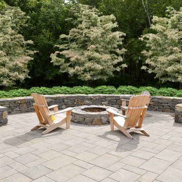 Stone Fire Ring and Seating Wall