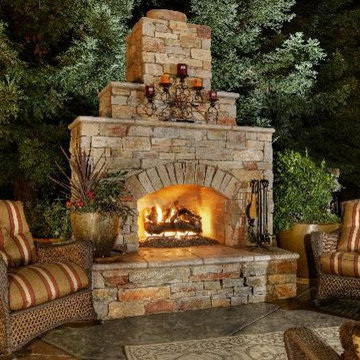 Stone Gas Patio Fire Place