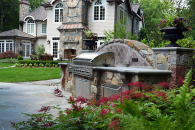 Stone Outdoor Kitchen Design - NJ Landscape Architecture