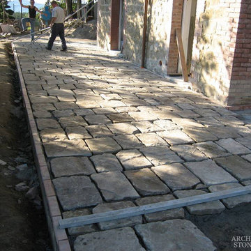 Stone Pavers – Antique, Reclaimed Limestone ‘Cobble Stone’ pavers