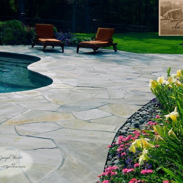 Stone Pool Patio & Plantings