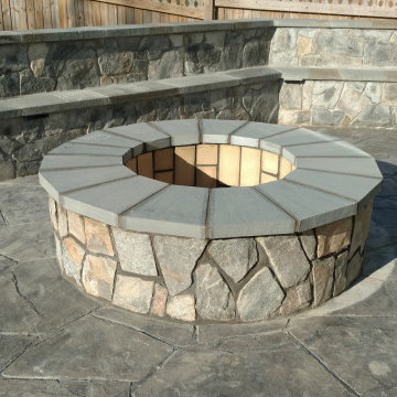 Stone wood burning firepit 0049