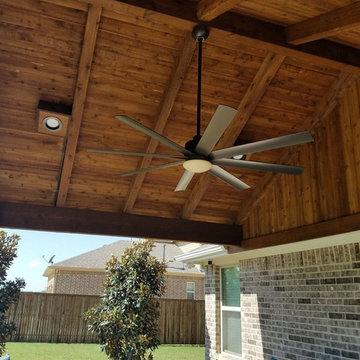 Sunnyvale - Full gabled patio cover with stamped concrete.