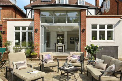 Design ideas for a large patio in London.