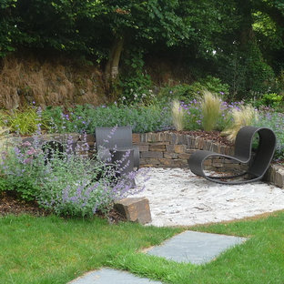 Inspiration for a contemporary back patio in Cornwall with no cover.
