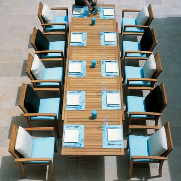 Teak Outdoor Extension Dining Table and Chairs