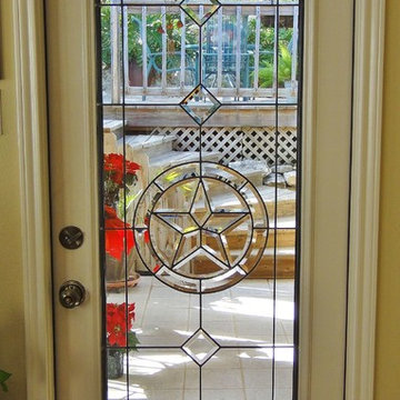 Texas Star Stained Glass Patio Door