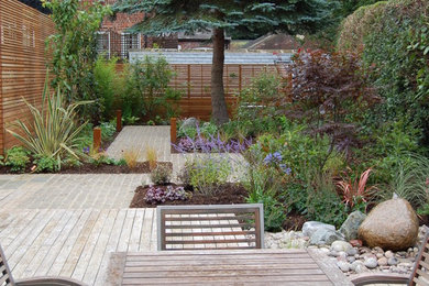 This is an example of a contemporary patio in Cheshire.