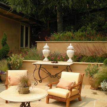 Tiered Stucco Walls and Terrace