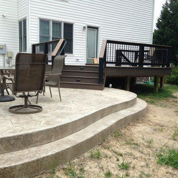 Timbertech Tigerwood Deck and Stamp Concrete Patio