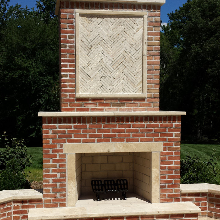 Herringbone Brick Fireplace Photos & Ideas Houzz