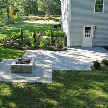 Traditional Herringbone Patio and Firepit