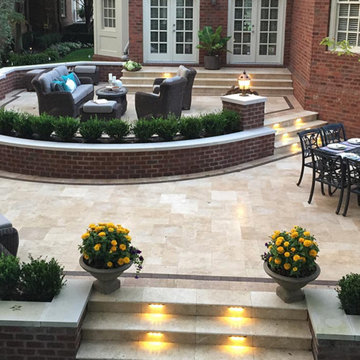 Traditional Travertine Patio in New Albany