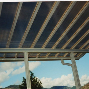 Translucent patio cover, the under side. Smoke color