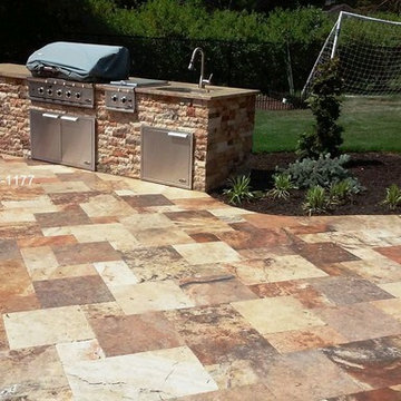 Travertine Patio Professionally cleaned & sealed