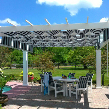 Trex Pergola+ShadeTree Canopy Poolside