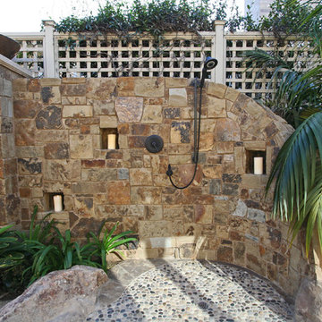 Tropical Stone Outdoor Shower