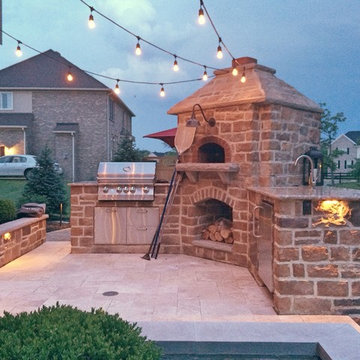Tuscan Inspired Outdoor Pizza Oven and Kitchen in Mason, OH (Carriage Hill HomeA