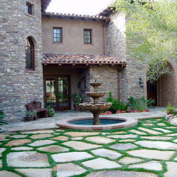 tuscan, stone, flagstone motorcourt
