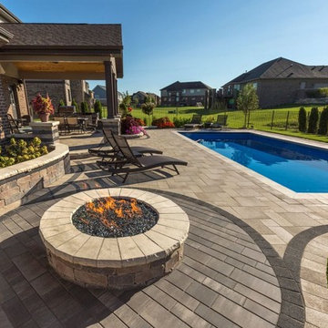 Unilock Umbriano pool deck with Artline and Series accents