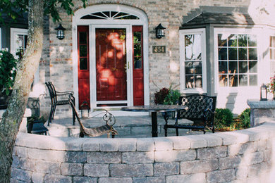 Inspiration for a timeless brick patio remodel in Chicago