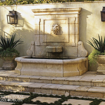Wall Fountains out of Antique Limestone-Tuscan, French, Mediterranean Styles