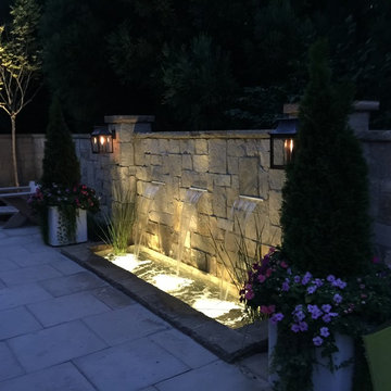 Water feature at night