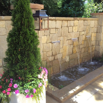 Water Feature with gas lanterns