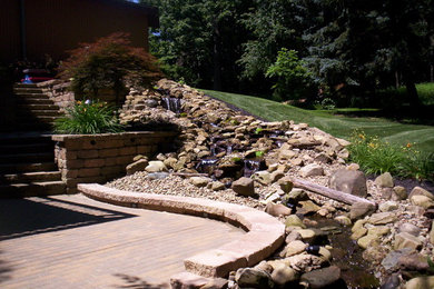 waterfalls with koi pond feature