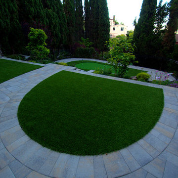 Waterless lawn and paver patio