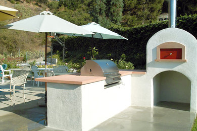 West Covina California outdoor kitchen with wood fired oven