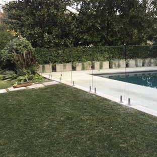 Idee per un patio o portico moderno di medie dimensioni e dietro casa con lastre di cemento e nessuna copertura
