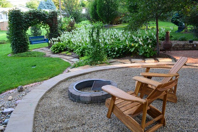 Large rustic patio in Omaha.