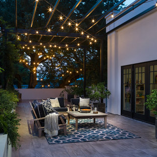Photo of a transitional backyard patio in Austin.