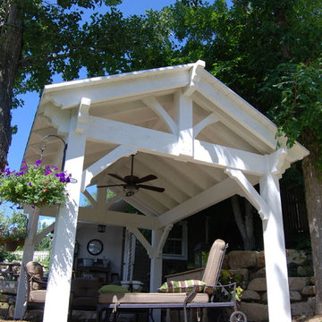 White Finish Timber Frame Shade Structures