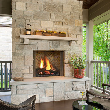 Whole Home Renovation Inside and Out - Outdoor Fireplace